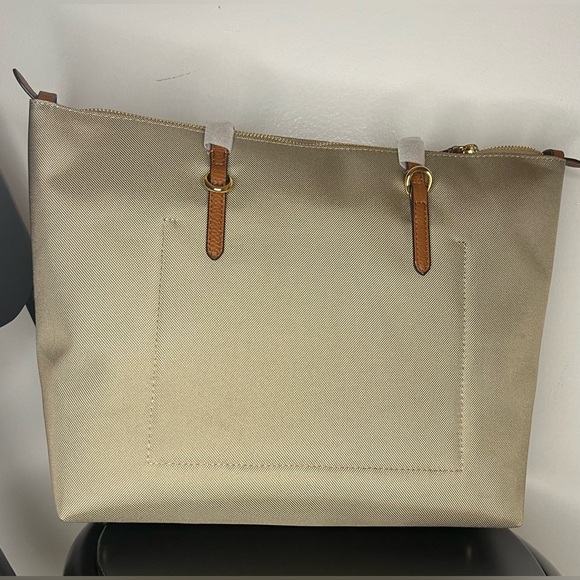 Ralph Lauren Khaki Brown Nylon Zip Tote - New with Tags - Picture 2 of 2